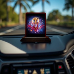 Car Desk/Table Top Lord Dattatreya Wooden Photo Stand 3x4 Inches, Compact & Stylish Spiritual Display For Car, Home & Office (Pack Of 1) (F14469) Car Desk/Table Top Lord Dattatreya Wooden Photo Stand 3x4 Inches, Compact & Stylish Spiritual Display For Car, Home & Office (Pack Of 1) (F14469)