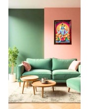 Shani Dev Photo Frame For Wall & Table | 7x9 Inch Golden Cherry Finish | Decorative Shani Dev Photo Frame For Home, Office & Pooja Room (F11688)