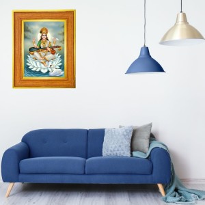 Maa Saraswati Photo Frame 10x14 Inches-Brown Wooden Frame For Home, Office & Temple Decoration And Gifting (F6463) Maa Saraswati Photo Frame 10x14 Inches-Brown Wooden Frame For Home, Office & Temple Decoration And Gifting (F6463)