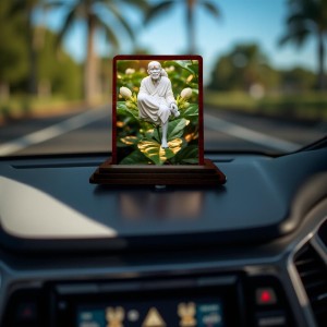 Car Desk/Table Top Lord Saibaba Wooden Photo Stand 3x4 Inches, Compact & Stylish Spiritual Display For Car, Home & Office (Pack Of 1) (F14323) Car Desk/Table Top Lord Saibaba Wooden Photo Stand 3x4 Inches, Compact & Stylish Spiritual Display For Car, Home & Office (Pack Of 1) (F14323)