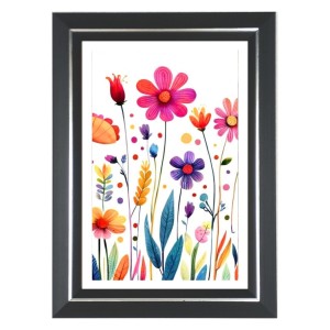 Bright Colorful Flowers Photo Wall & Table Frame | 10x14 Inch Black Designer | Perfect For Gifting & Home Decor (F9658) Bright Colorful Flowers Photo Wall & Table Frame | 10x14 Inch Black Designer | Perfect For Gifting & Home Decor (F9658)