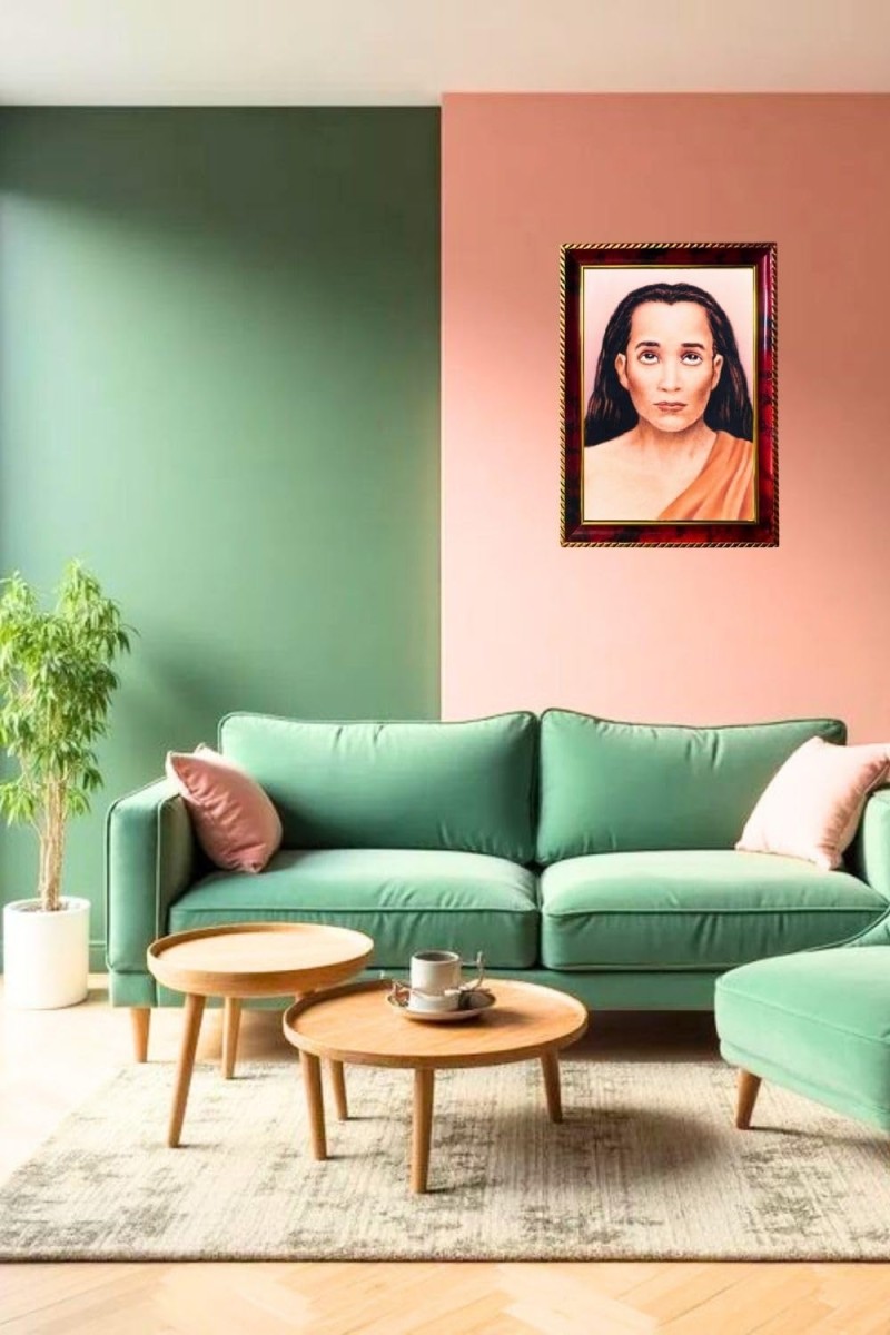 Sri Mahavatar Babaji Photo Frame For Wall & Table | 7x9 Inch Golden Cherry Finish | Decorative Sri Mahavatar Babaji Photo Frame For Home, Office & Pooja Room (F11632)