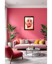 Swami Srila Prabhupada Ji Photo Frame For Wall & Table | 7x9 Inch Golden Cherry Finish | Decorative Swami Srila Prabhupada Ji Photo Frame For Home, Office & Pooja Room (F11526)