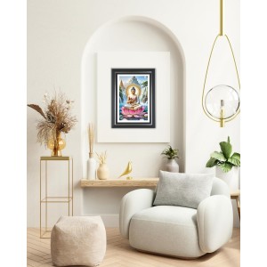 Lord Buddha Photo Wall & Table Frame | 10x14 Inch Black Designer | Perfect For Gifting & Home Decor (F9624)