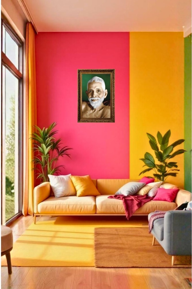 Ramana Maharshi Big Photo Frame - 20x28 Inches For Home,Temple & Office Decoration (F11177)