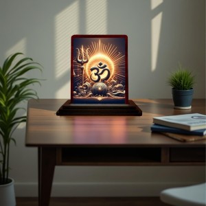 Car Desk/Table Top Om Symbol Wooden Photo Stand 3x4 Inches, Compact & Stylish Spiritual Display For Car, Home & Office (Pack Of 1) (F14449) Car Desk/Table Top Om Symbol Wooden Photo Stand 3x4 Inches, Compact & Stylish Spiritual Display For Car, Home & Office (Pack Of 1) (F14449)