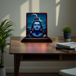 Car Desk/Table Top Lord Shiva Wooden Photo Stand 3x4 Inches, Compact & Stylish Spiritual Display For Car, Home & Office (Pack Of 1) (F15115) Car Desk/Table Top Lord Shiva Wooden Photo Stand 3x4 Inches, Compact & Stylish Spiritual Display For Car, Home & Office (Pack Of 1) (F15115)