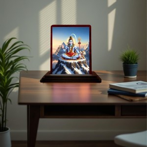 Car Desk/Table Top Lord Shiva Wooden Photo Stand 3x4 Inches, Compact & Stylish Spiritual Display For Car, Home & Office (Pack Of 1) (F14309) Car Desk/Table Top Lord Shiva Wooden Photo Stand 3x4 Inches, Compact & Stylish Spiritual Display For Car, Home & Office (Pack Of 1) (F14309)
