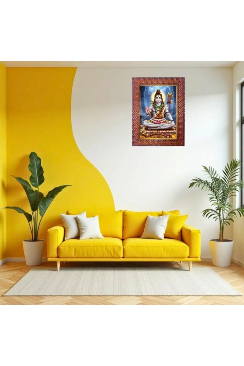Lord Krishna Photo Frame 21X25 Inch Religious Wall & Table Decor Frame | Lord Krishna Spiritual Photo Frame For Home, Temple & Office | Decorative Hindu God & Goddess Frame (Pack Of 1) (F18042)