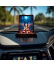Car Desk/Table Top Lord Hanuman Wooden Photo Stand 3x4 Inches, Compact & Stylish Spiritual Display For Car, Home & Office (Pack Of 1) (F14344)