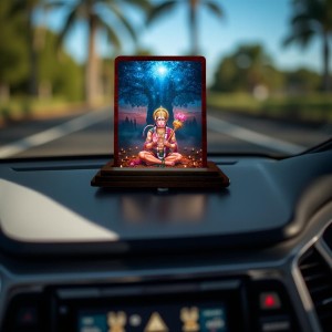 Car Desk/Table Top Lord Hanuman Wooden Photo Stand 3x4 Inches, Compact & Stylish Spiritual Display For Car, Home & Office (Pack Of 1) (F14344) Car Desk/Table Top Lord Hanuman Wooden Photo Stand 3x4 Inches, Compact & Stylish Spiritual Display For Car, Home & Office (Pack Of 1) (F14344)