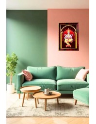 Lord Vishwa Karma Photo Frame For Wall & Table | 7x9 Inch Golden Cherry Finish | Decorative Lord Vishwa Karma Photo Frame For Home, Office & Pooja Room (F11723)