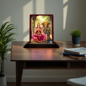 Car Desk/Table Top Maa Laxmi Wooden Photo Stand 3x4 Inches, Compact & Stylish Spiritual Display For Car, Home & Office (Pack Of 1) (F15086) Car Desk/Table Top Maa Laxmi Wooden Photo Stand 3x4 Inches, Compact & Stylish Spiritual Display For Car, Home & Office (Pack Of 1) (F15086)