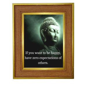Lord Buddha Photo Frame 10x14 Inches-Brown Wooden Frame For Home, Office & Temple Decoration And Gifting (F6309)