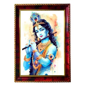 God Sri Krishna Photo Frame For Wall & Table | 7x9 Inch Golden Cherry Finish | Decorative God Sri Krishna Photo Frame For Home, Office & Pooja Room (F11593) God Sri Krishna Photo Frame For Wall & Table | 7x9 Inch Golden Cherry Finish | Decorative God Sri Krishna Photo Frame For Home, Office & Pooja Room (F11593)