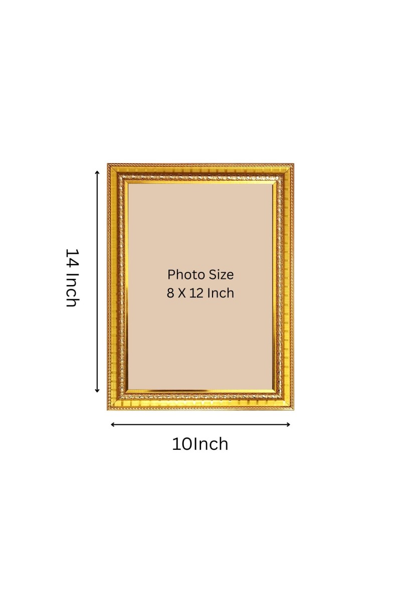 Lord Rama And Hanuman Golden Designer Photo Frame | 10x14 Inch Religious Wall Hanging Frame For Home & Office Decoration | Hindu Deity Lord Rama And Hanuman Spiritual Gift Item