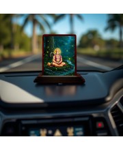 Car Desk/Table Top Lord Hanuman Wooden Photo Stand 3x4 Inches, Compact & Stylish Spiritual Display For Car, Home & Office (Pack Of 1) (F14343)