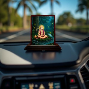 Car Desk/Table Top Lord Hanuman Wooden Photo Stand 3x4 Inches, Compact & Stylish Spiritual Display For Car, Home & Office (Pack Of 1) (F14343) Car Desk/Table Top Lord Hanuman Wooden Photo Stand 3x4 Inches, Compact & Stylish Spiritual Display For Car, Home & Office (Pack Of 1) (F14343)