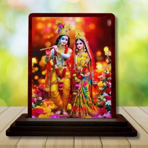 Car Desk/Table Top Radha Krishna Wooden Photo Stand 3x4 Inches, Compact & Stylish Spiritual Display For Car, Home & Office (Pack Of 1) (F14226) Car Desk/Table Top Radha Krishna Wooden Photo Stand 3x4 Inches, Compact & Stylish Spiritual Display For Car, Home & Office (Pack Of 1) (F14226)