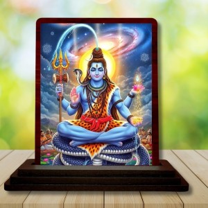 Car Desk/Table Top Lord Shiva Wooden Photo Stand 3x4 Inches, Compact & Stylish Spiritual Display For Car, Home & Office (Pack Of 1) (F14285) Car Desk/Table Top Lord Shiva Wooden Photo Stand 3x4 Inches, Compact & Stylish Spiritual Display For Car, Home & Office (Pack Of 1) (F14285)