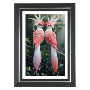 Regal Pink Birds Photo Wall & Table Frame | 10x14 Inch Black Designer | Perfect For Gifting & Home Decor (F9574) Regal Pink Birds Photo Wall & Table Frame | 10x14 Inch Black Designer | Perfect For Gifting & Home Decor (F9574)