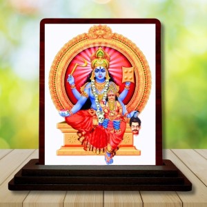 Car Desk/Table Top Goddess Bhadrakali Wooden Photo Stand 3x4 Inches, Compact & Stylish Spiritual Display For Car, Home & Office (Pack Of 1) (F14584)