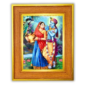 Radha And Krishna Photo Frame 16x20 Inches-Brown Wooden Frame For Home, Office & Temple Decoration And Gifting (F6438) Radha And Krishna Photo Frame 16x20 Inches-Brown Wooden Frame For Home, Office & Temple Decoration And Gifting (F6438)