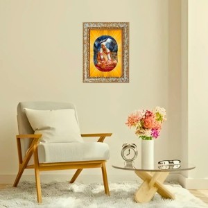 A.C. Bhaktivedanta Swami Prabhupada. Spiritual Guru Digital Photo In Designer Frame, Size 12x18 Inch | Hindu Religious Picture For Home Temple, Office & Gift | Wall Art & Pooja Decor (F10489)