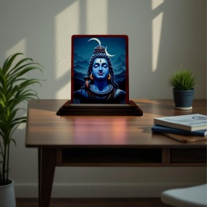 Car Desk/Table Top Lord Shiva Wooden Photo Stand 3x4 Inches, Compact & Stylish Spiritual Display For Car, Home & Office (Pack Of 1) (F15154) Car Desk/Table Top Lord Shiva Wooden Photo Stand 3x4 Inches, Compact & Stylish Spiritual Display For Car, Home & Office (Pack Of 1) (F15154)