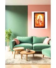 Swami Vivekananda Photo Frame For Wall & Table | 7x9 Inch Golden Cherry Finish | Decorative Swami Vivekananda Photo Frame For Home, Office & Pooja Room (F11731)