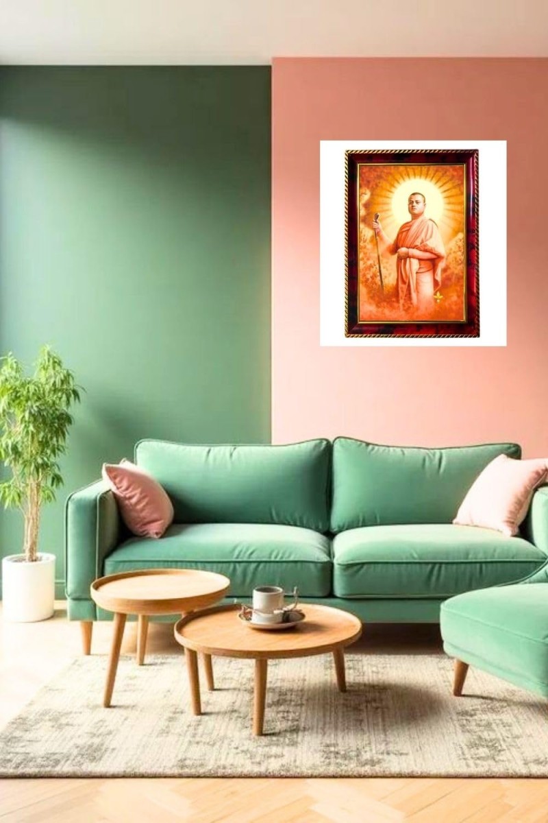 Swami Vivekananda Photo Frame For Wall & Table | 7x9 Inch Golden Cherry Finish | Decorative Swami Vivekananda Photo Frame For Home, Office & Pooja Room (F11731)