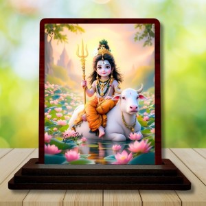 Car Desk/Table Top Lord Shiva Wooden Photo Stand 3x4 Inches, Compact & Stylish Spiritual Display For Car, Home & Office (Pack Of 1) (F14376) Car Desk/Table Top Lord Shiva Wooden Photo Stand 3x4 Inches, Compact & Stylish Spiritual Display For Car, Home & Office (Pack Of 1) (F14376)