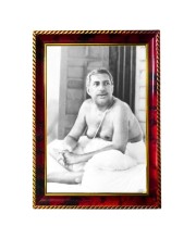 Sri Sri Thakur Anukul Chandra Photo Frame For Wall & Table | 7x9 Inch Golden Cherry Finish | Decorative Sri Sri Thakur Anukul Chandra Photo Frame For Home, Office & Pooja Room (F11814)