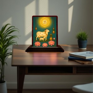 Car Desk/Table Top Gau Mata Wooden Photo Stand 3x4 Inches, Compact & Stylish Spiritual Display For Car, Home & Office (Pack Of 1) (F15166) Car Desk/Table Top Gau Mata Wooden Photo Stand 3x4 Inches, Compact & Stylish Spiritual Display For Car, Home & Office (Pack Of 1) (F15166)