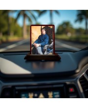 Car Desk/Table Top Swami Vivekananda Wooden Photo Stand 3x4 Inches, Compact & Stylish Spiritual Display For Car, Home & Office (Pack Of 1) (F14582)