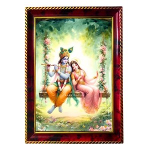 Radha Krishna Photo Frame For Wall & Table | 7x9 Inch Golden Cherry Finish | Decorative Radha Krishna Photo Frame For Home, Office & Pooja Room (F11412) Radha Krishna Photo Frame For Wall & Table | 7x9 Inch Golden Cherry Finish | Decorative Radha Krishna Photo Frame For Home, Office & Pooja Room (F11412)