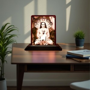 Car Desk/Table Top Mahavatar Babaji Wooden Photo Stand 3x4 Inches, Compact & Stylish Spiritual Display For Car, Home & Office (Pack Of 1) (F14463) Car Desk/Table Top Mahavatar Babaji Wooden Photo Stand 3x4 Inches, Compact & Stylish Spiritual Display For Car, Home & Office (Pack Of 1) (F14463)