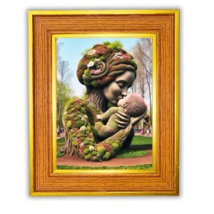Nature Mother With Child Photo Frame 10x14 Inches-Brown Wooden Frame For Home, Office & Temple Decoration And Gifting (F6482) Nature Mother With Child Photo Frame 10x14 Inches-Brown Wooden Frame For Home, Office & Temple Decoration And Gifting (F6482)