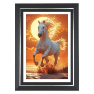 White Horse Photo Wall & Table Frame | 10x14 Inch Black Designer | Perfect For Gifting & Home Decor (F9622) White Horse Photo Wall & Table Frame | 10x14 Inch Black Designer | Perfect For Gifting & Home Decor (F9622)