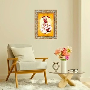 A.C. Bhaktivedanta Swami Prabhupada Spiritual Guru Digital Photo In Designer Frame, Size 16x20 Inch | Hindu Religious Picture For Home Temple, Office & Gift | Wall Art & Pooja Decor (F10483)