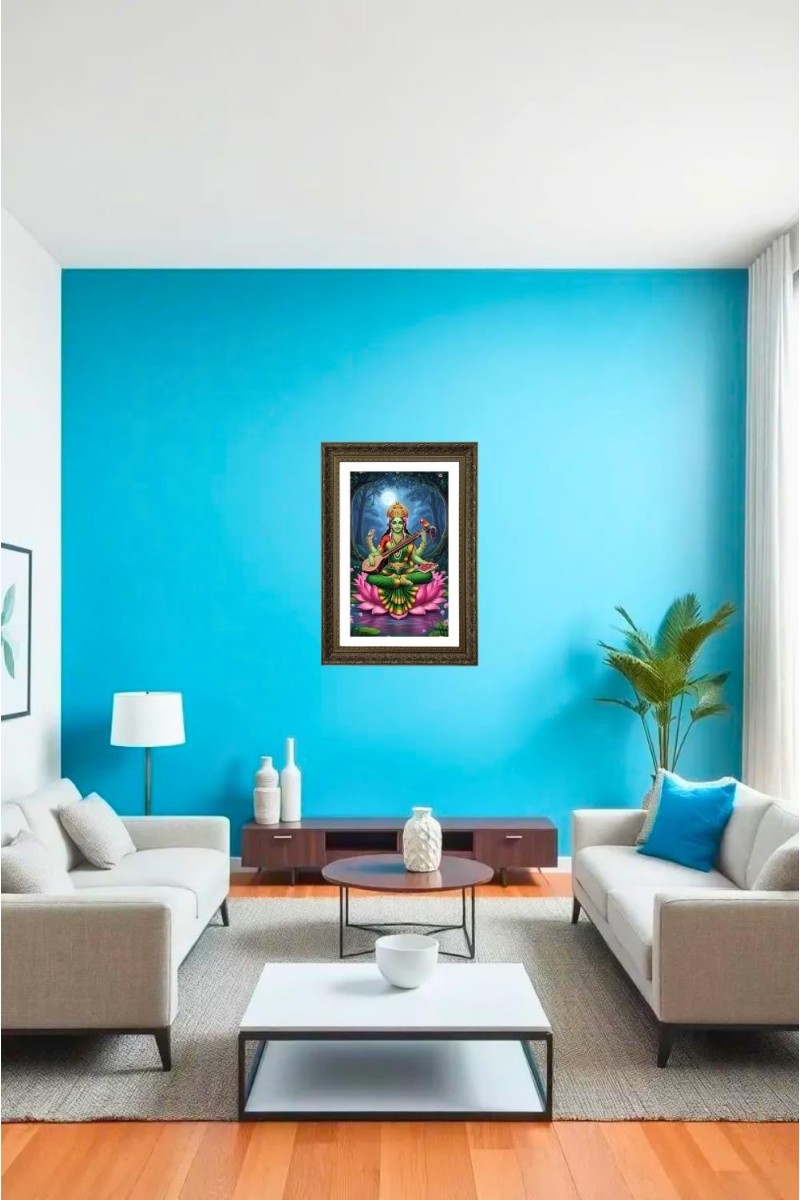 Saraswati Devi Big Photo Frame - 20x28 Inches For Home,Temple & Office Decoration (F11005)