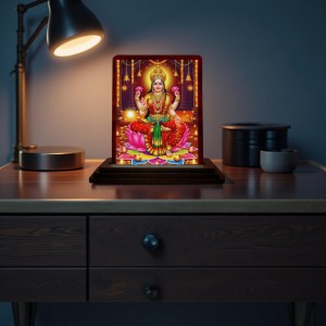 Car Desk/Table Top Goddess Lakshmi Wooden Photo Stand 3x4 Inches, Compact & Stylish Spiritual Display For Car, Home & Office (Pack Of 1) (F14169) Car Desk/Table Top Goddess Lakshmi Wooden Photo Stand 3x4 Inches, Compact & Stylish Spiritual Display For Car, Home & Office (Pack Of 1) (F14169)