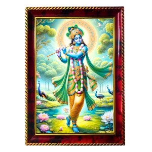 God Sri Krishna Photo Frame For Wall & Table | 7x9 Inch Golden Cherry Finish | Decorative God Sri Krishna Photo Frame For Home, Office & Pooja Room (F11457) God Sri Krishna Photo Frame For Wall & Table | 7x9 Inch Golden Cherry Finish | Decorative God Sri Krishna Photo Frame For Home, Office & Pooja Room (F11457)