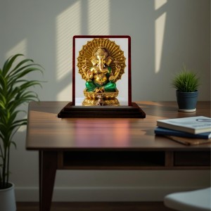Car Desk/Table Top Lord Ganesha Wooden Photo Stand 3x4 Inches, Compact & Stylish Spiritual Display For Car, Home & Office (Pack Of 1) (F15160) Car Desk/Table Top Lord Ganesha Wooden Photo Stand 3x4 Inches, Compact & Stylish Spiritual Display For Car, Home & Office (Pack Of 1) (F15160)
