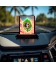 Car Desk/Table Top Lord Krishna Wooden Photo Stand 3x4 Inches, Compact & Stylish Spiritual Display For Car, Home & Office (Pack Of 1) (F14391)