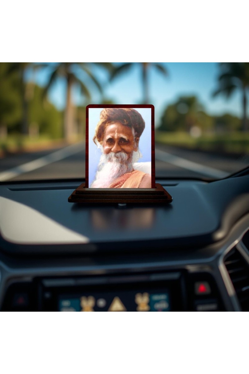 Car Desk/Table Top OmkarNath Wooden Photo Stand 3x4 Inches, Compact & Stylish Spiritual Display For Car, Home & Office (Pack Of 1) (F14500)