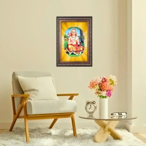 Adi Shankaracharya Spiritual Guru Digital Photo In Designer Frame, Size 12x18 Inch | Hindu Religious Picture For Home Temple, Office & Gift | Wall Art & Pooja Decor (F10450)