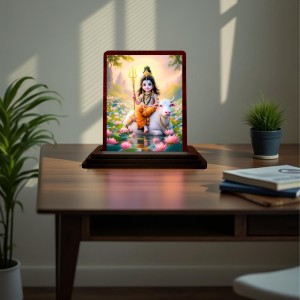Car Desk/Table Top Lord Shiva Wooden Photo Stand 3x4 Inches, Compact & Stylish Spiritual Display For Car, Home & Office (Pack Of 1) (F14376) Car Desk/Table Top Lord Shiva Wooden Photo Stand 3x4 Inches, Compact & Stylish Spiritual Display For Car, Home & Office (Pack Of 1) (F14376)