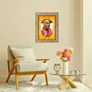 A.C. Bhaktivedanta Swami Prabhupada Spiritual Guru Digital Photo In Designer Frame, Size 16x20 Inch | Hindu Religious Picture For Home Temple, Office & Gift | Wall Art & Pooja Decor (F10484)