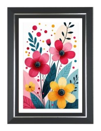 Flower Scenery For Home Photo Wall & Table Frame | 12x16 Inch Black Designer | Perfect For Gifting & Home Decor (F9596)